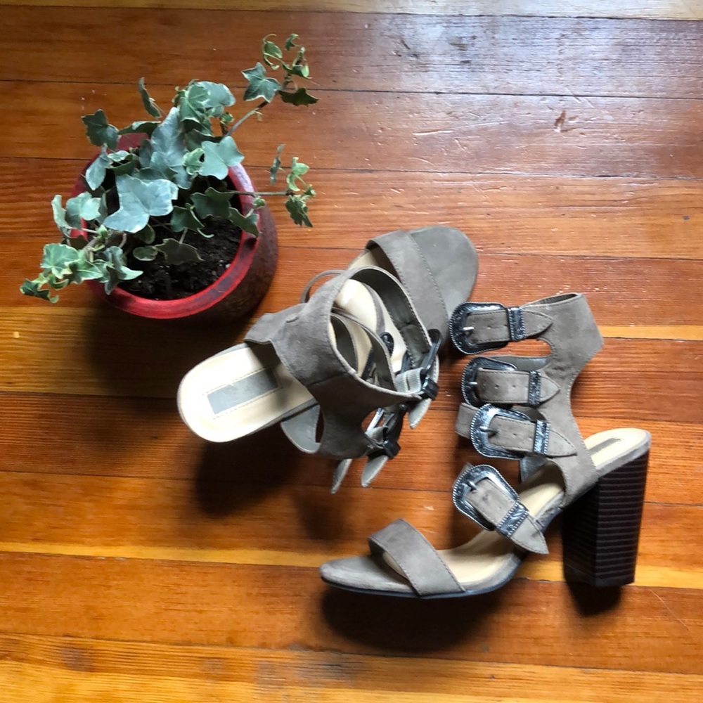 Forever 21 suede belted high heels